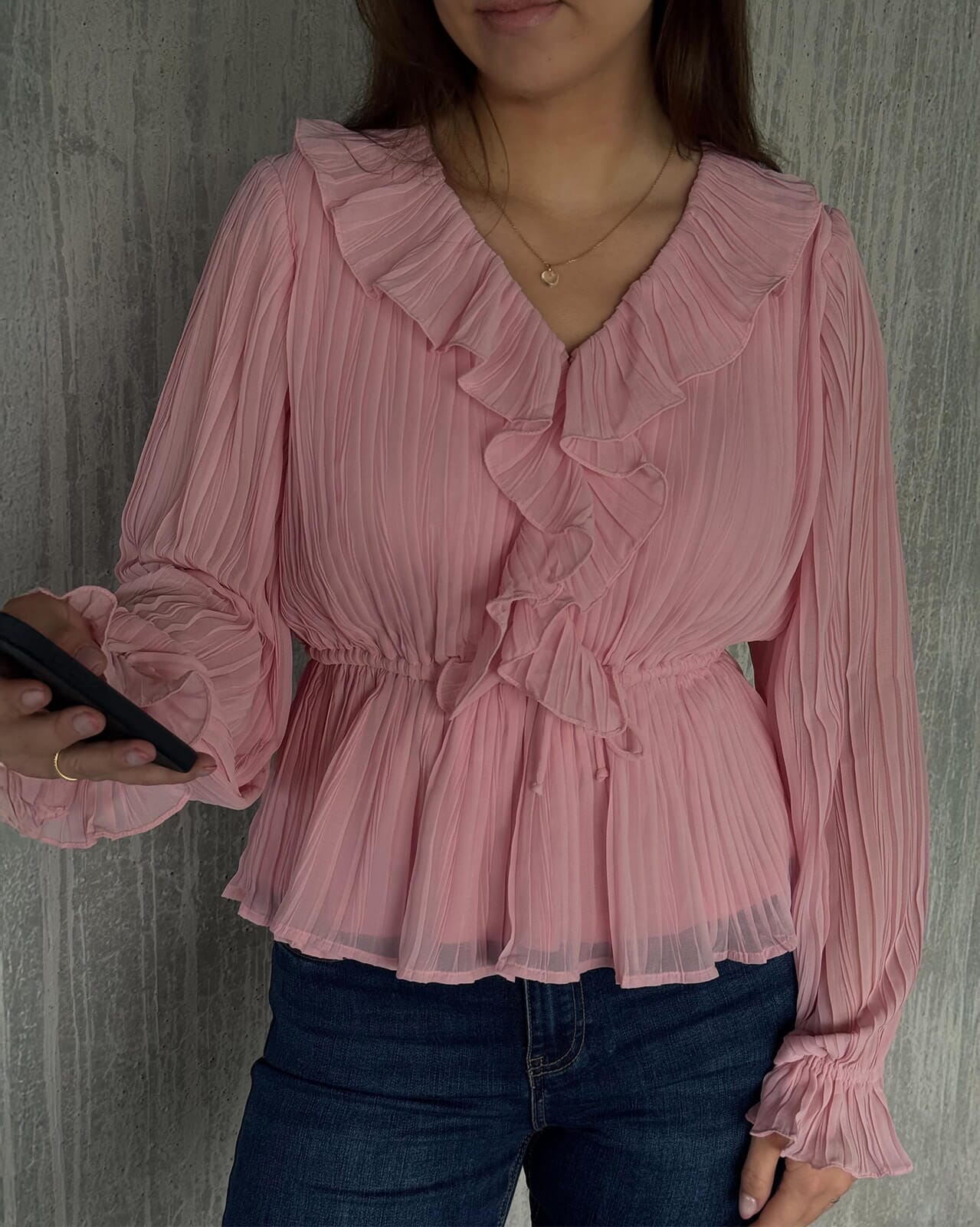VERO MODA Topp Dora Frill, S, VERO MODA Topp Rosa S