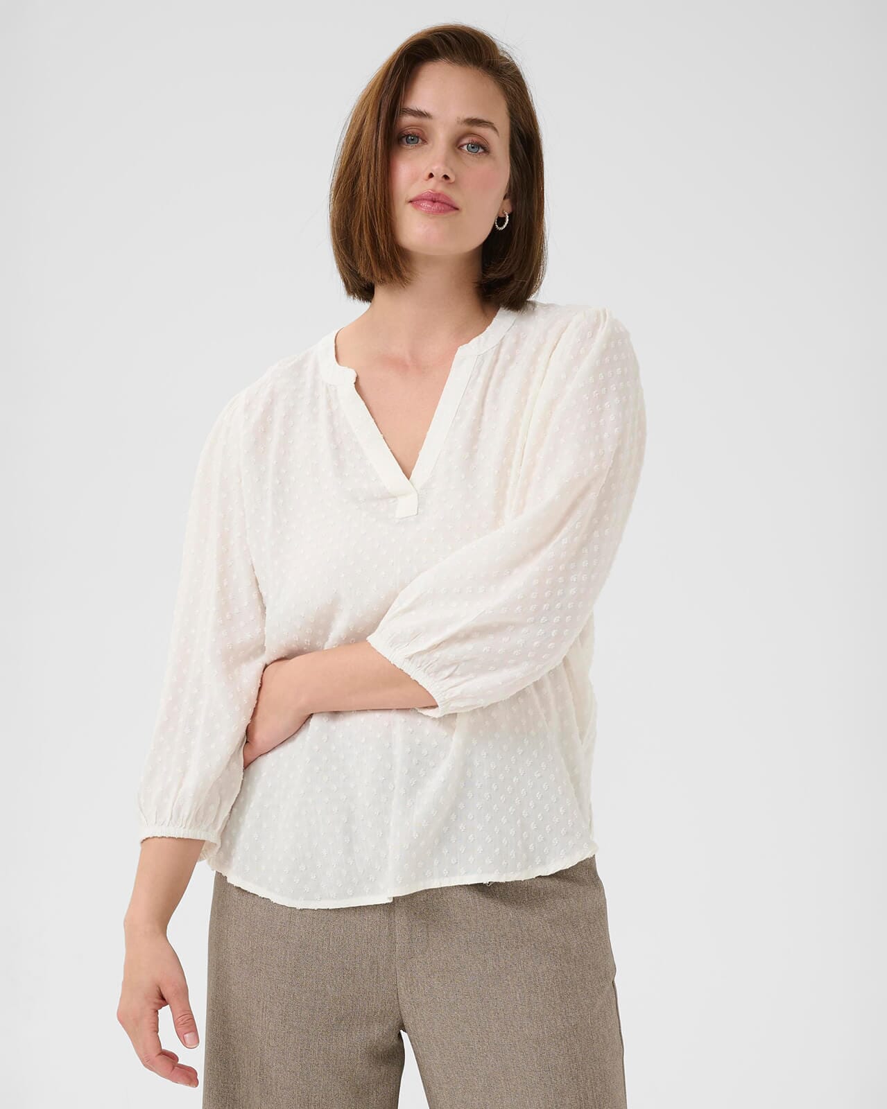 KAFFE Bluse Annika, 44, KAFFE Bluse Hvit 44