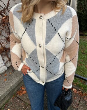 Strikket Cardigan Check