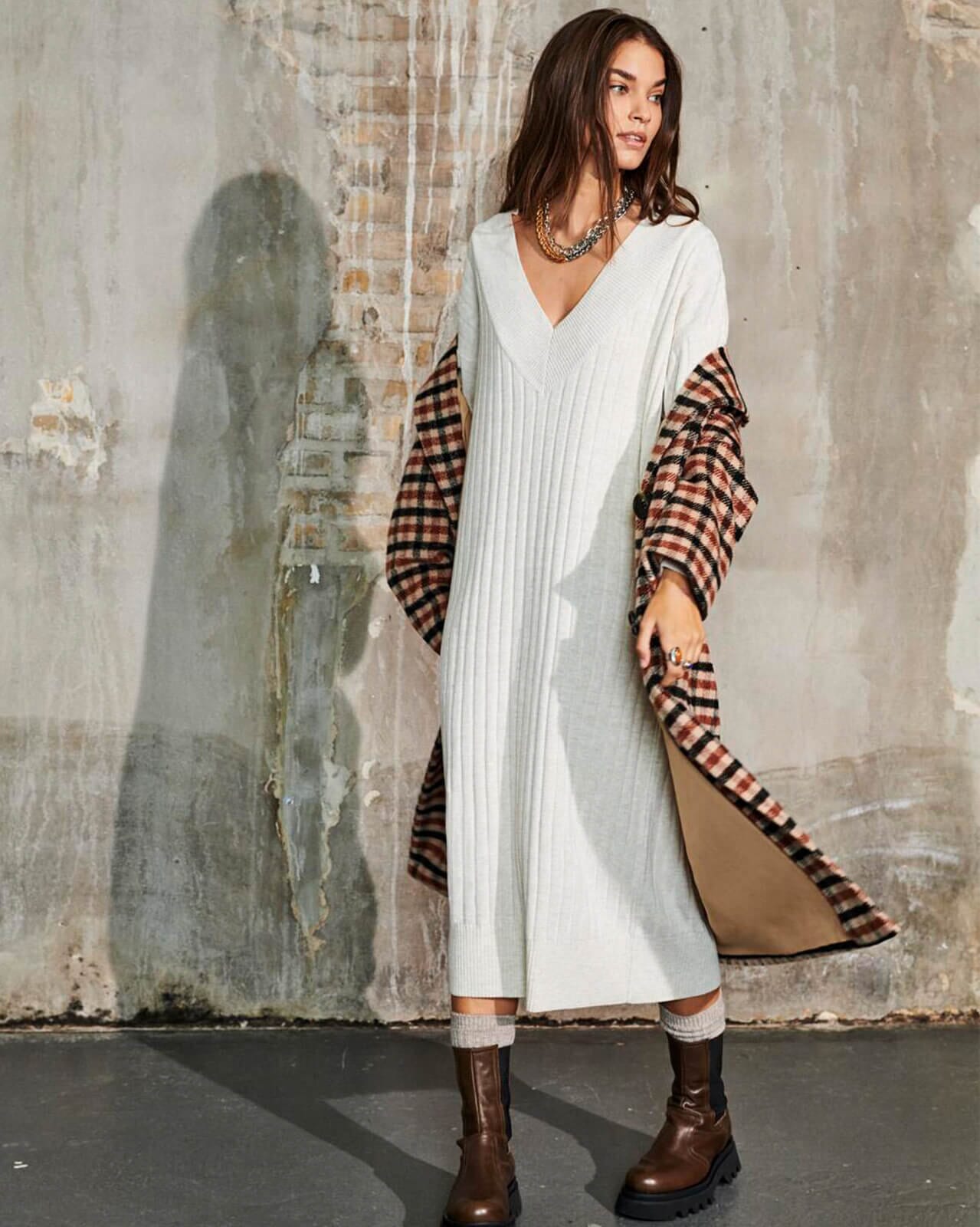ONLY Strikkekjole New Tessa, XS, ONLY Kjole Beige XS