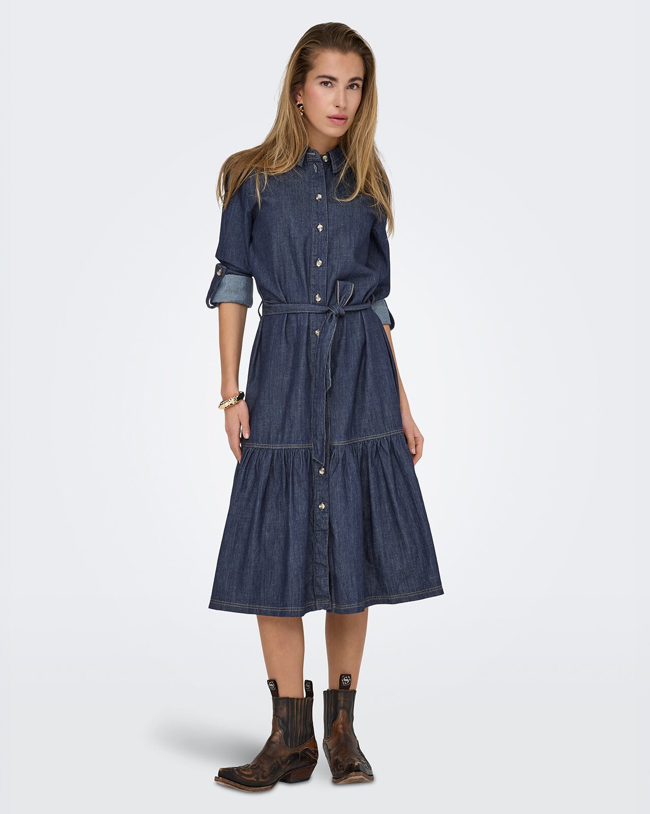 ONLY Denimkjole Sevigny 3/4, L, ONLY Kjole Blå L
