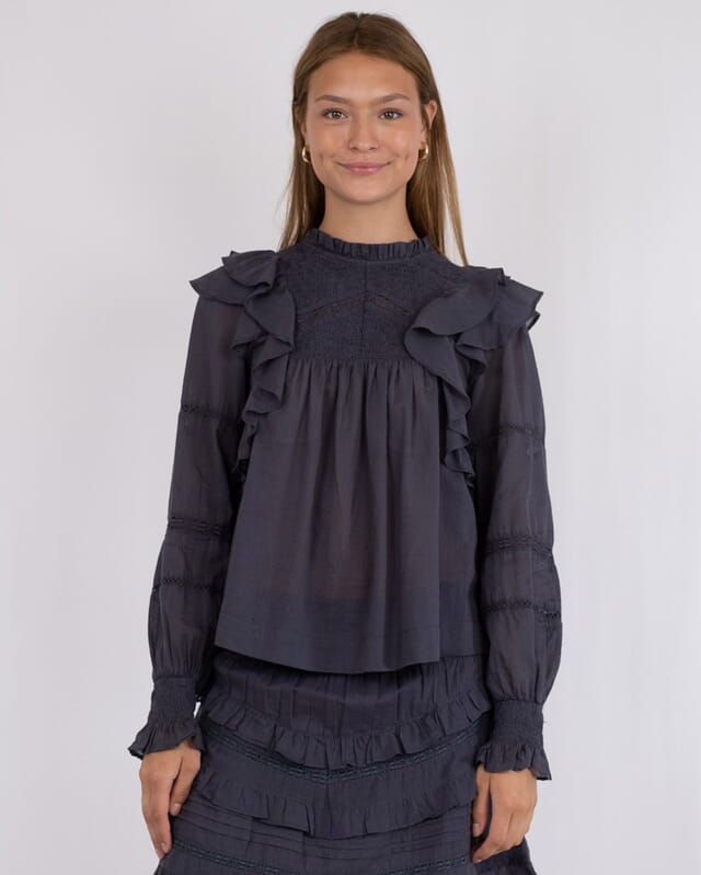Sarna Pure Paisley Bluse - Navy main image 1