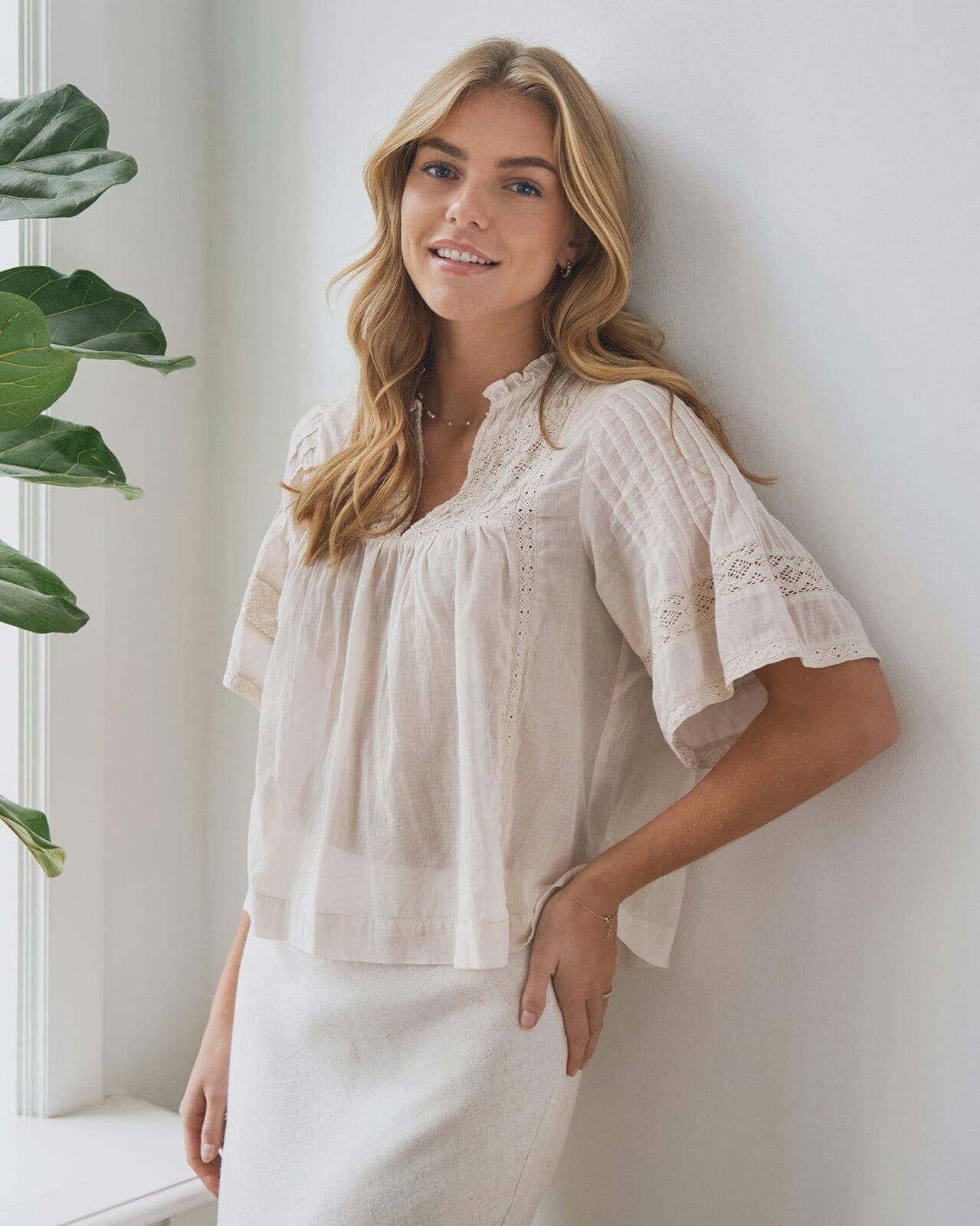 NEO NOIR Bluse Siama S Voile, 42, NEO NOIR Bluse Beige 42