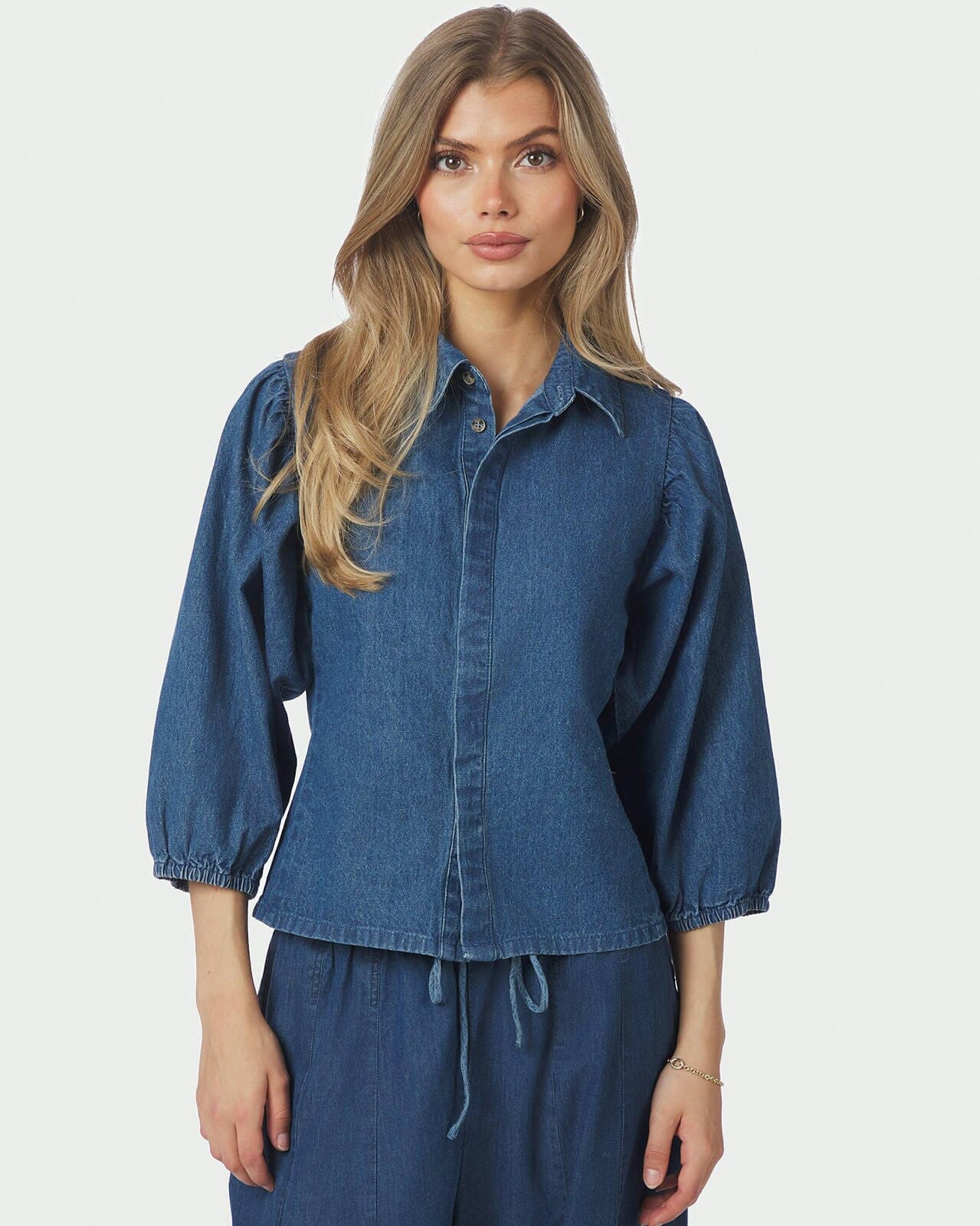 NEO NOIR Bluse Wandana Denim, 42, NEO NOIR Bluse Blå 42