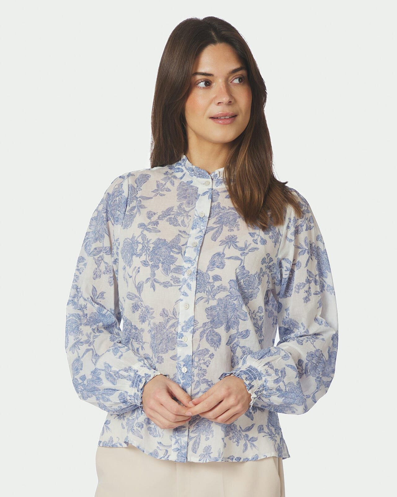 NEO NOIR Bluse Oda Flower, 36, NEO NOIR Bluse Blå 36
