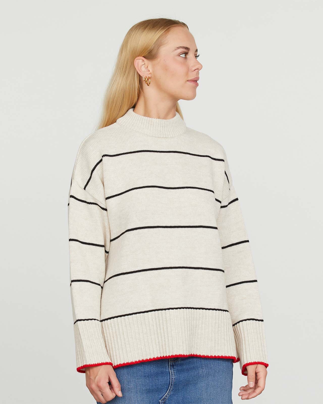 Strikkegenser Miba Loose Strikkegenser Beige L | truncate: '150'}}