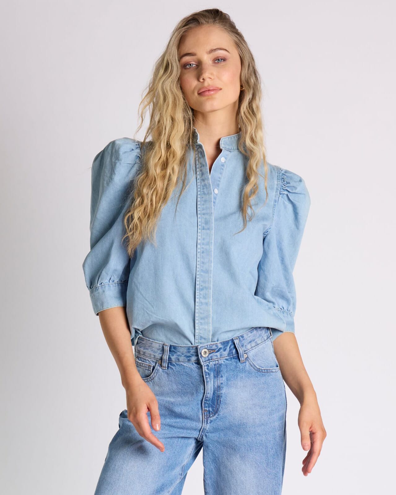 FLOYD Denimtopp Mia, XS, FLOYD Topp Blå XS