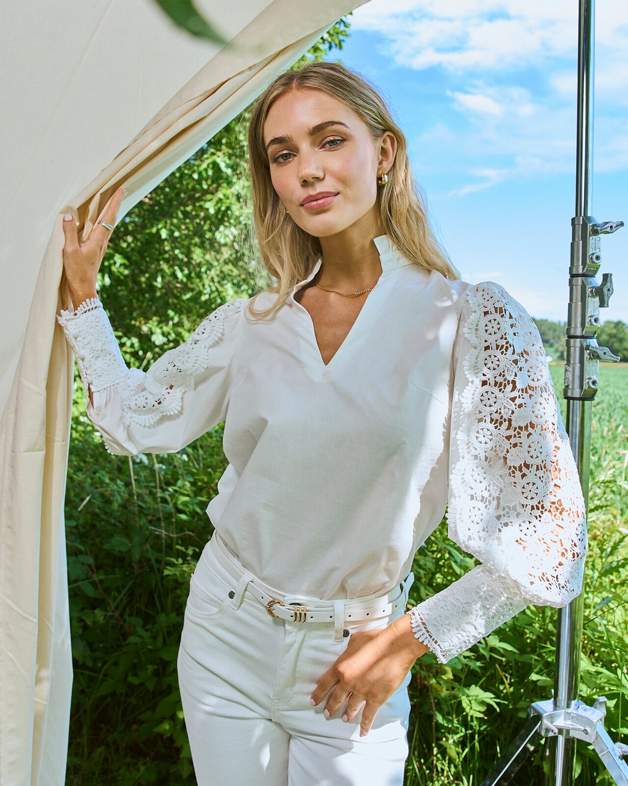 FLOYD Bluse Zena, S, FLOYD Bluse Hvit S
