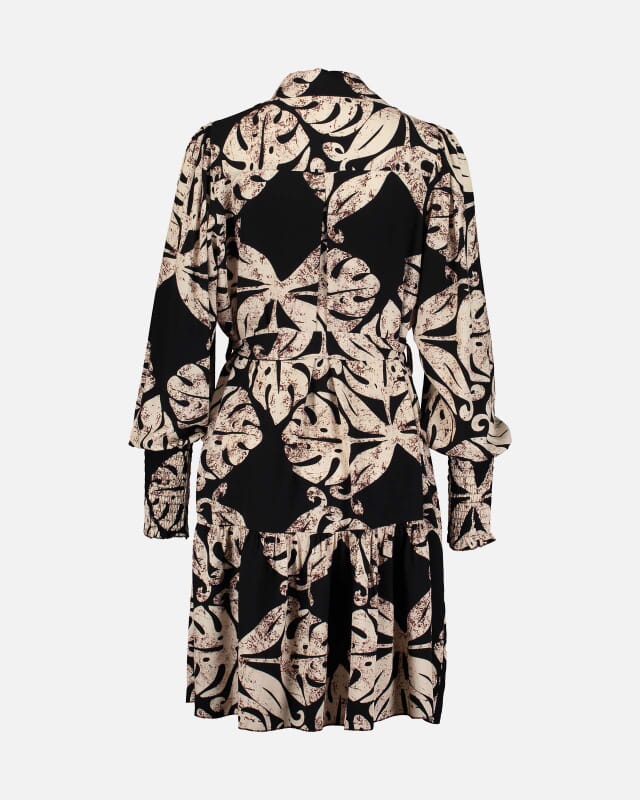 FLOYD Skjortekjole Alivia Leaves Black Kjoler