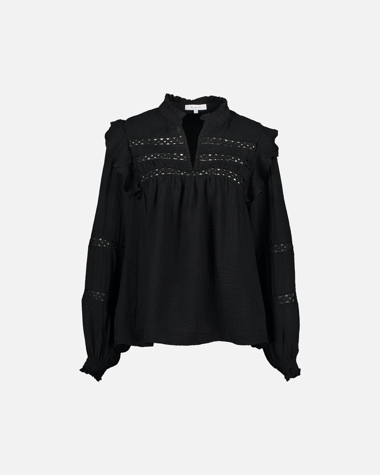 FLOYD Bluse Demi Wave, XS, FLOYD Bluse Svart XS