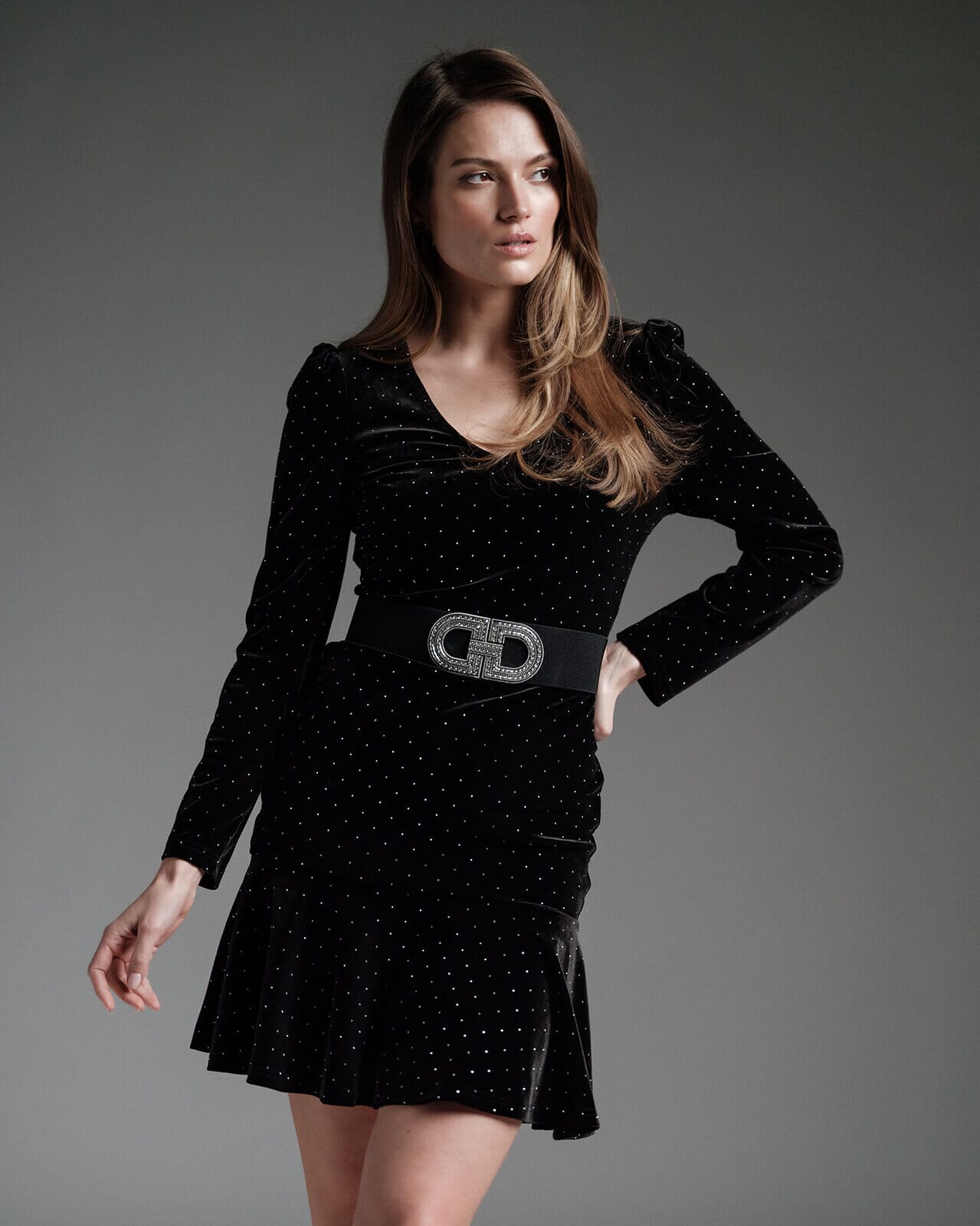 FLOYD Kjole Adra Star Velvet, M, FLOYD Kjole Svart M