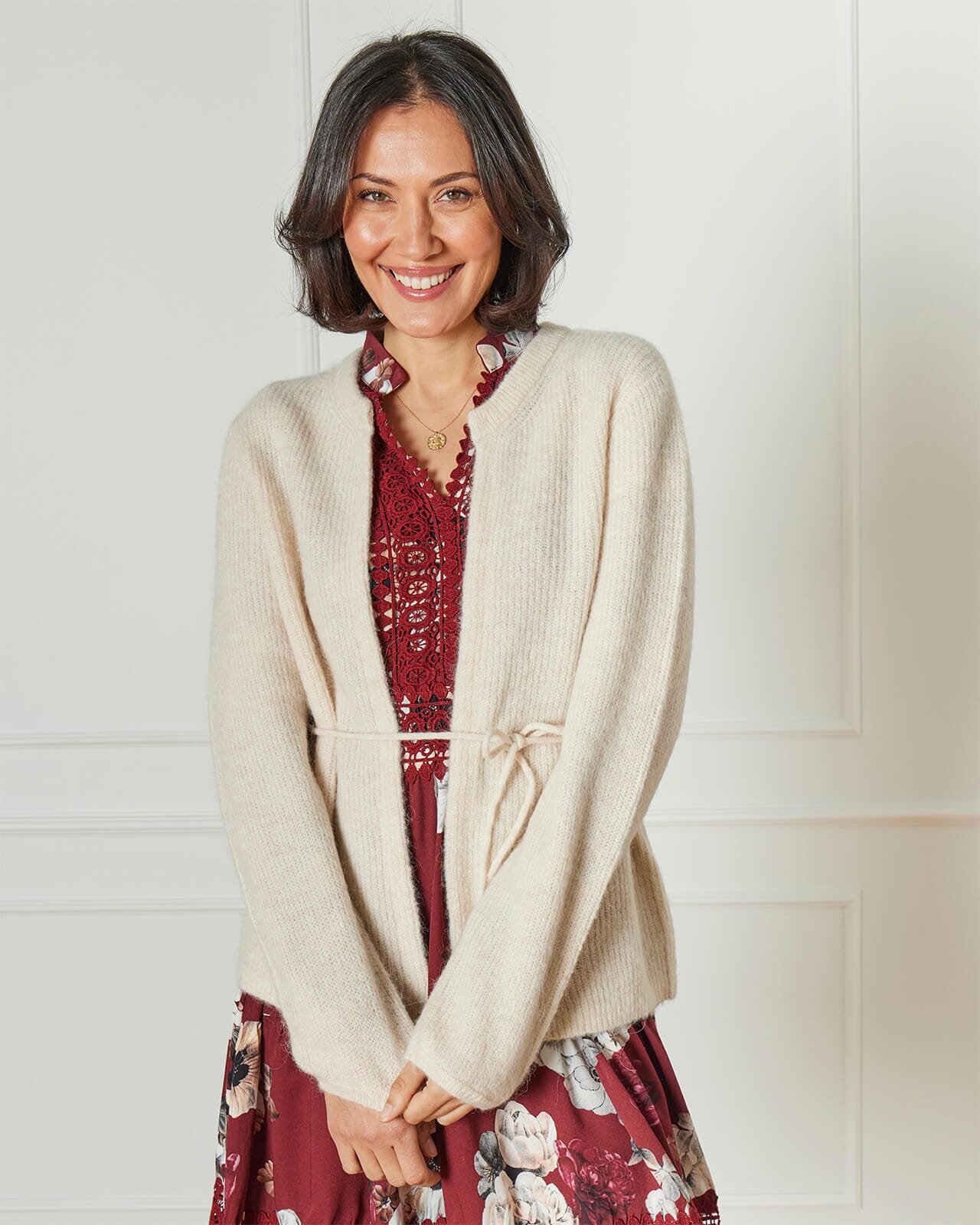 SELECTED FEMME Maglione Cardigan Donna Slfsia RAS LS Knit Noos - Scollo Rotondo E Bottoni