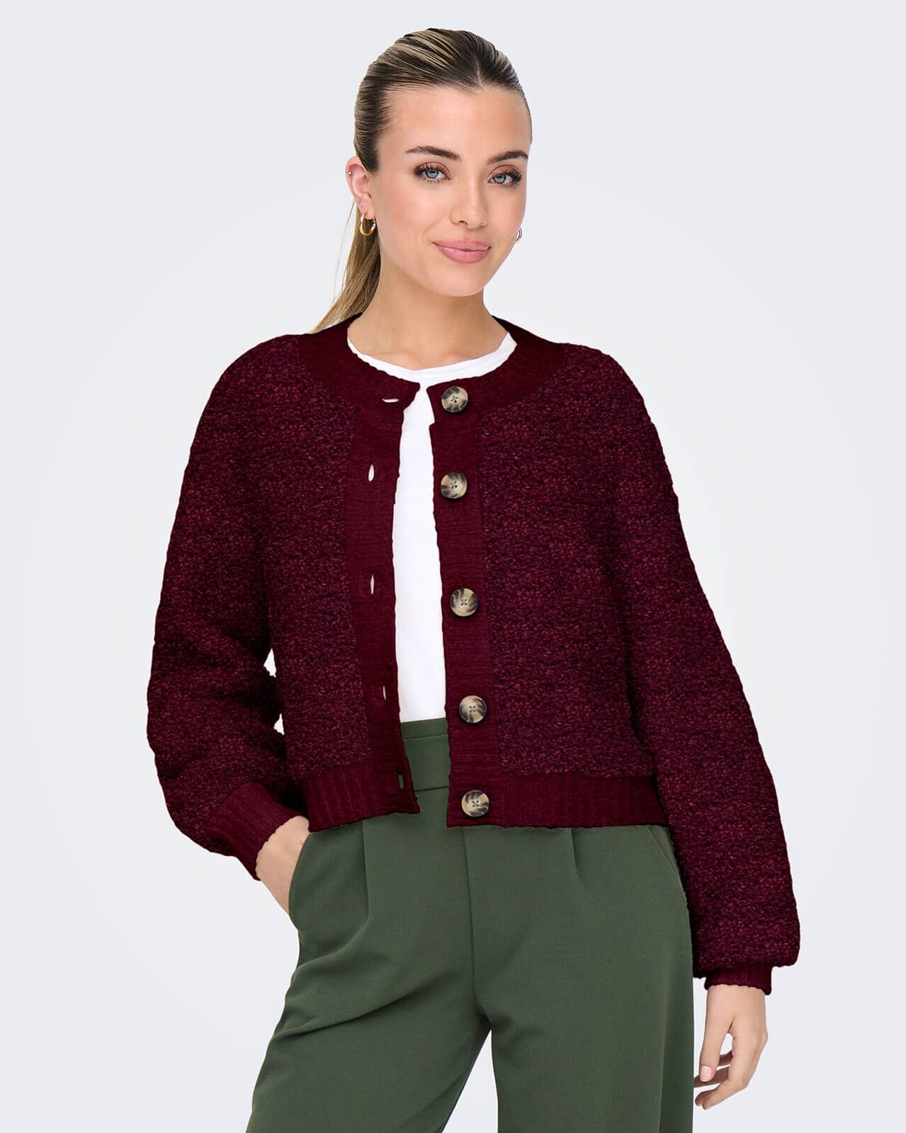 Jdy eira Life KNT Cardigan L/S O-hals, Cabernet, M kopen