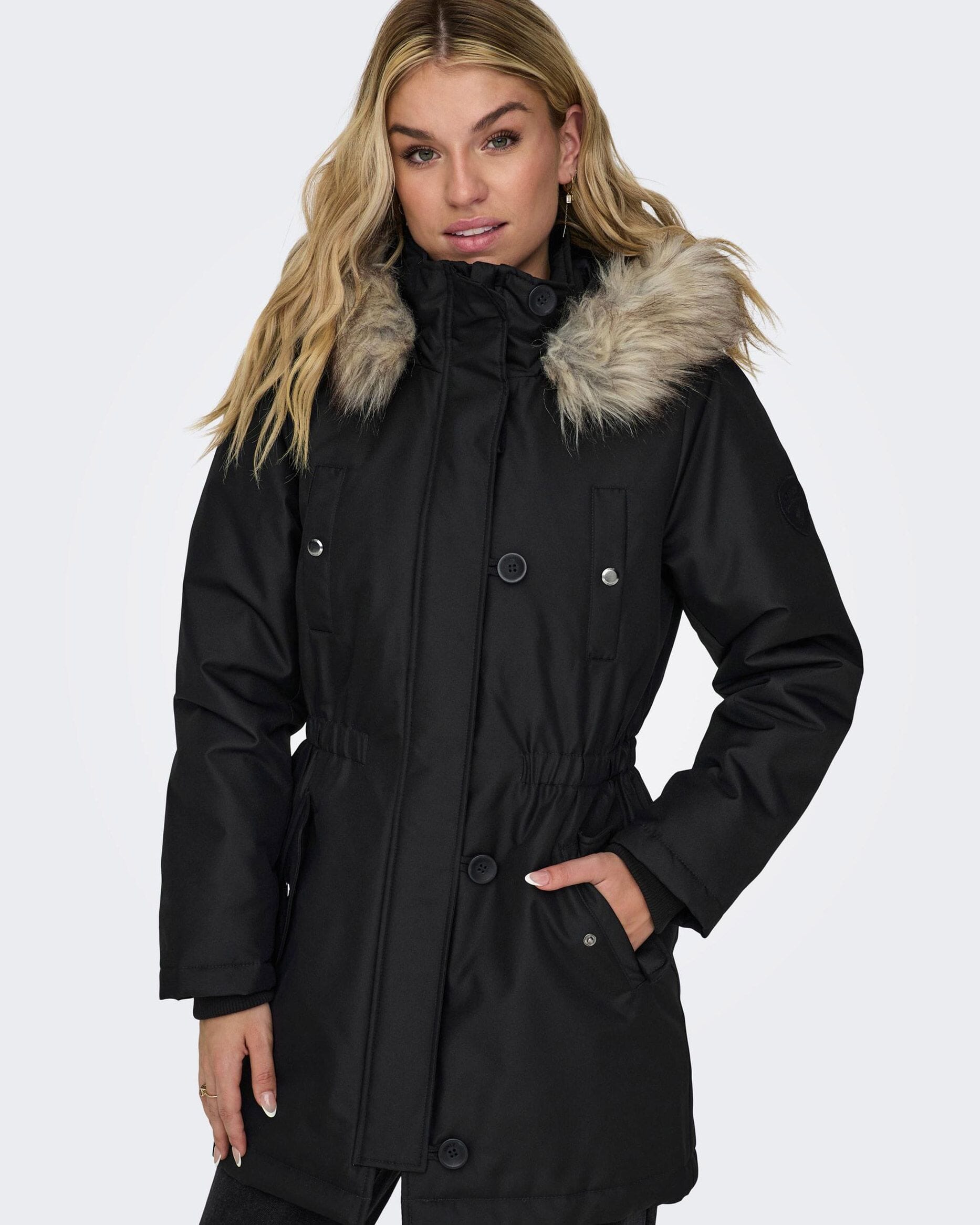 Only Parkas Iris Fur Winter Parka Black Nature Fur Jakker Og Parkas Til Dame Floydno