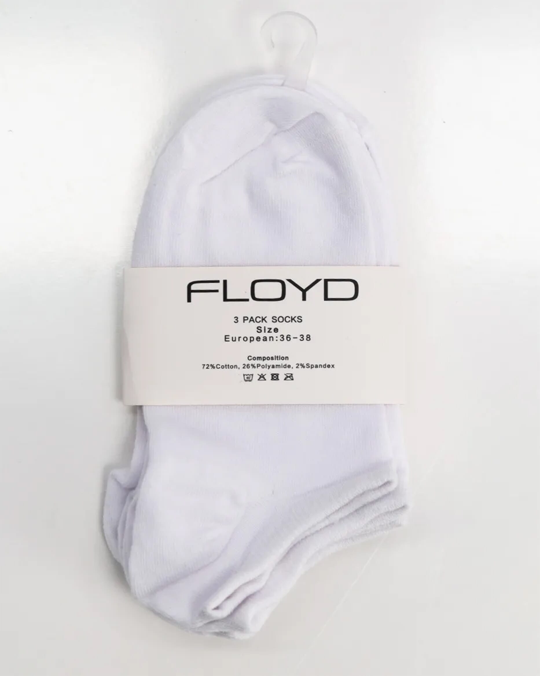 FLOYD Ankelsokker Step 3pk, 36/38, FLOYD Sokker Hvit 36/38