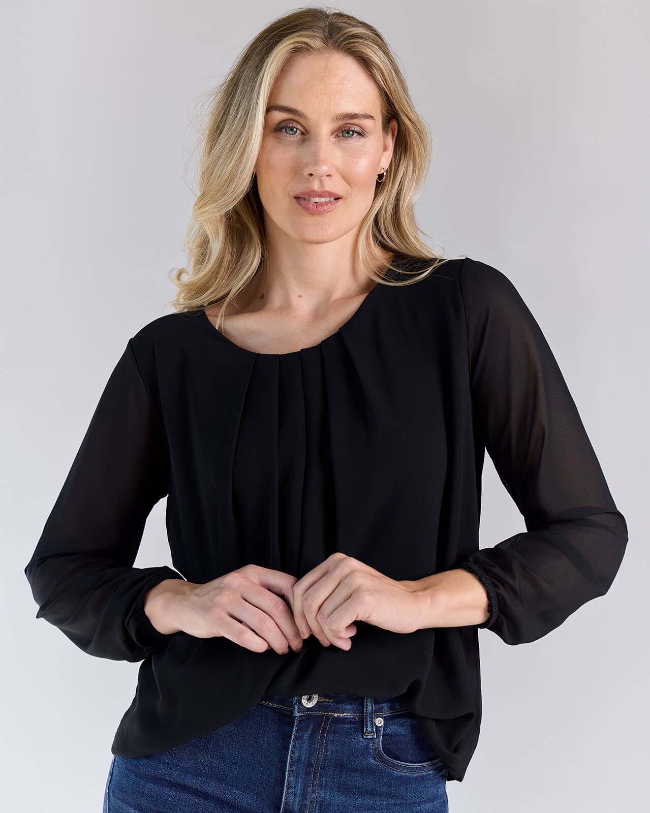 FLOYD Overdel Mari Uni L/S, M Bluse Svart M