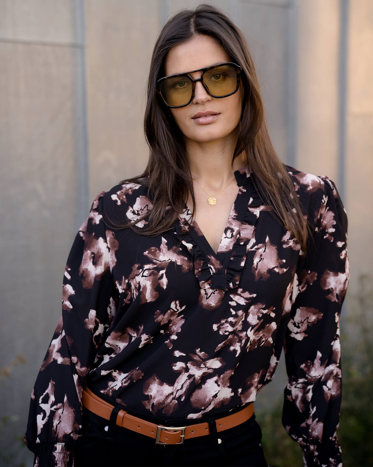 FLOYD Bluse Carmela Aqua, M, FLOYD Bluse Svart M