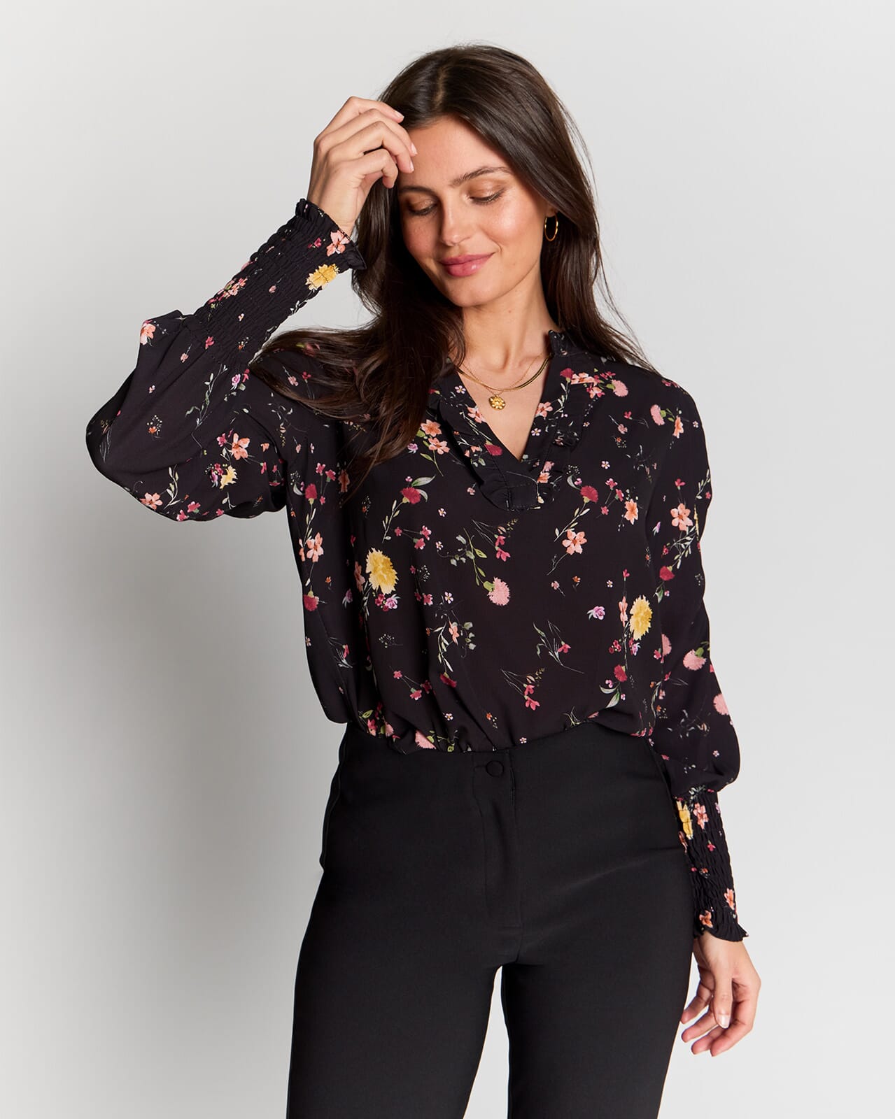 FLOYD Bluse Carmela Sune, M, FLOYD Bluse Svart M