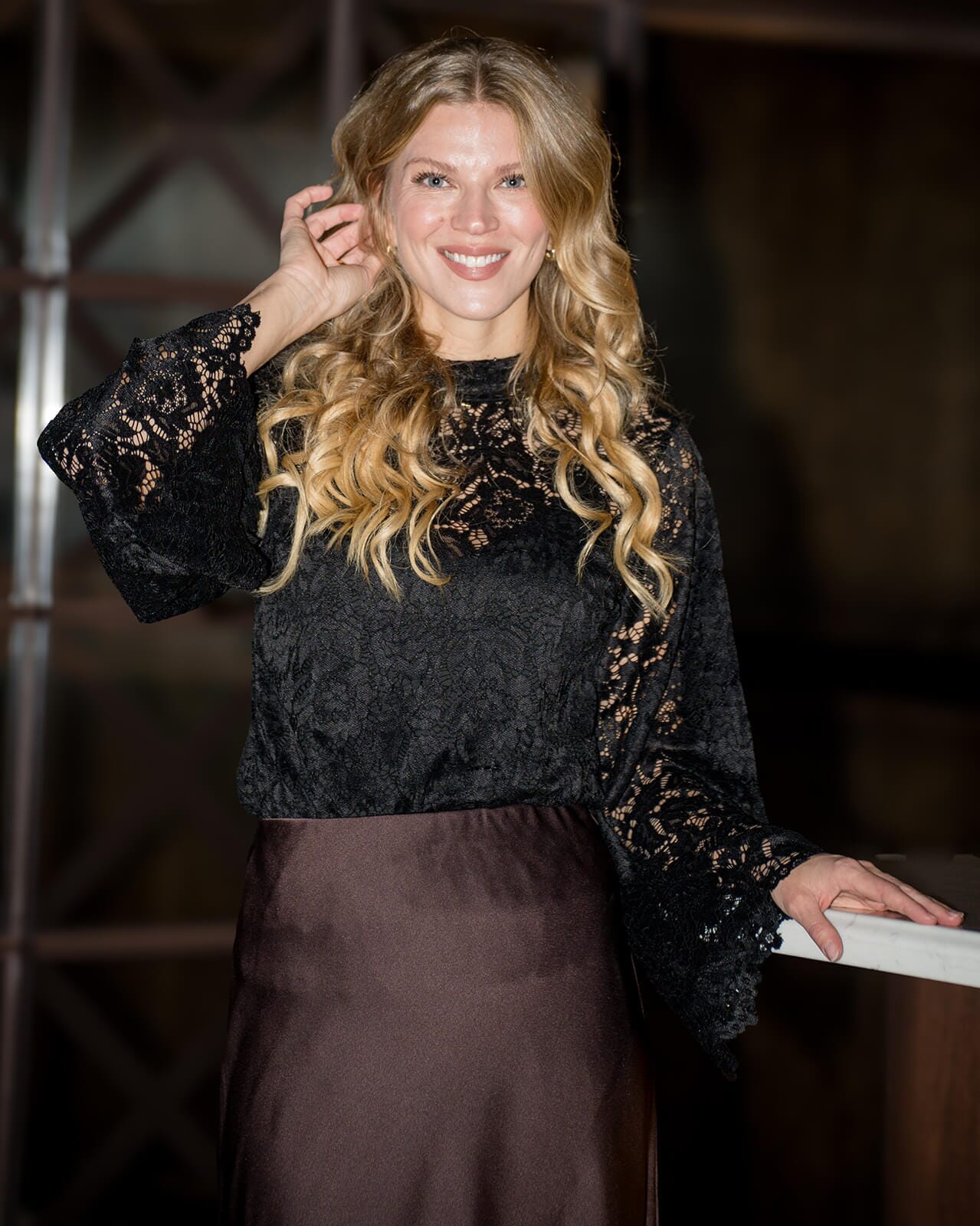 FLOYD Blondebluse Clarisa, S, FLOYD Bluse Svart S