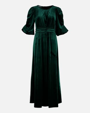 Maxikjole Abina Velvet Roundneck