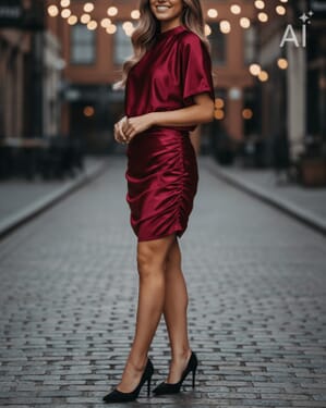 Kjole Nadina Satin Stretch