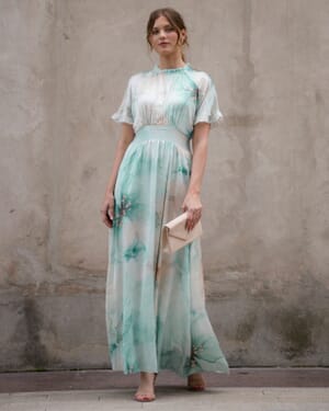 Maxikjole Liane Satin Blom