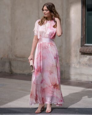 Maxikjole Liane Satin Blom