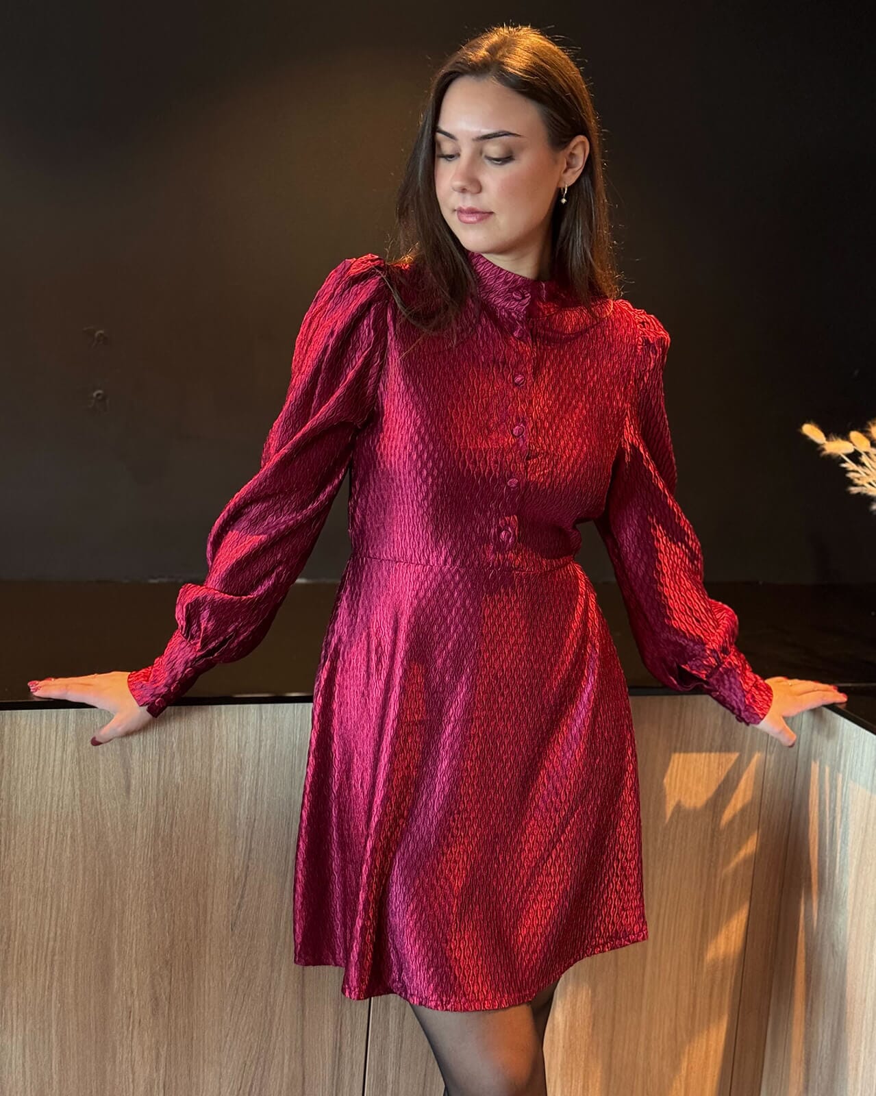 FLOYD Kjole Henrika, XS Kjole Burgunder XS