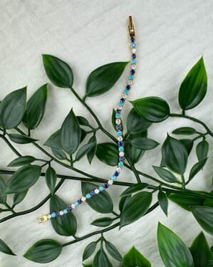 Armbånd Mixed Blue And Crystal