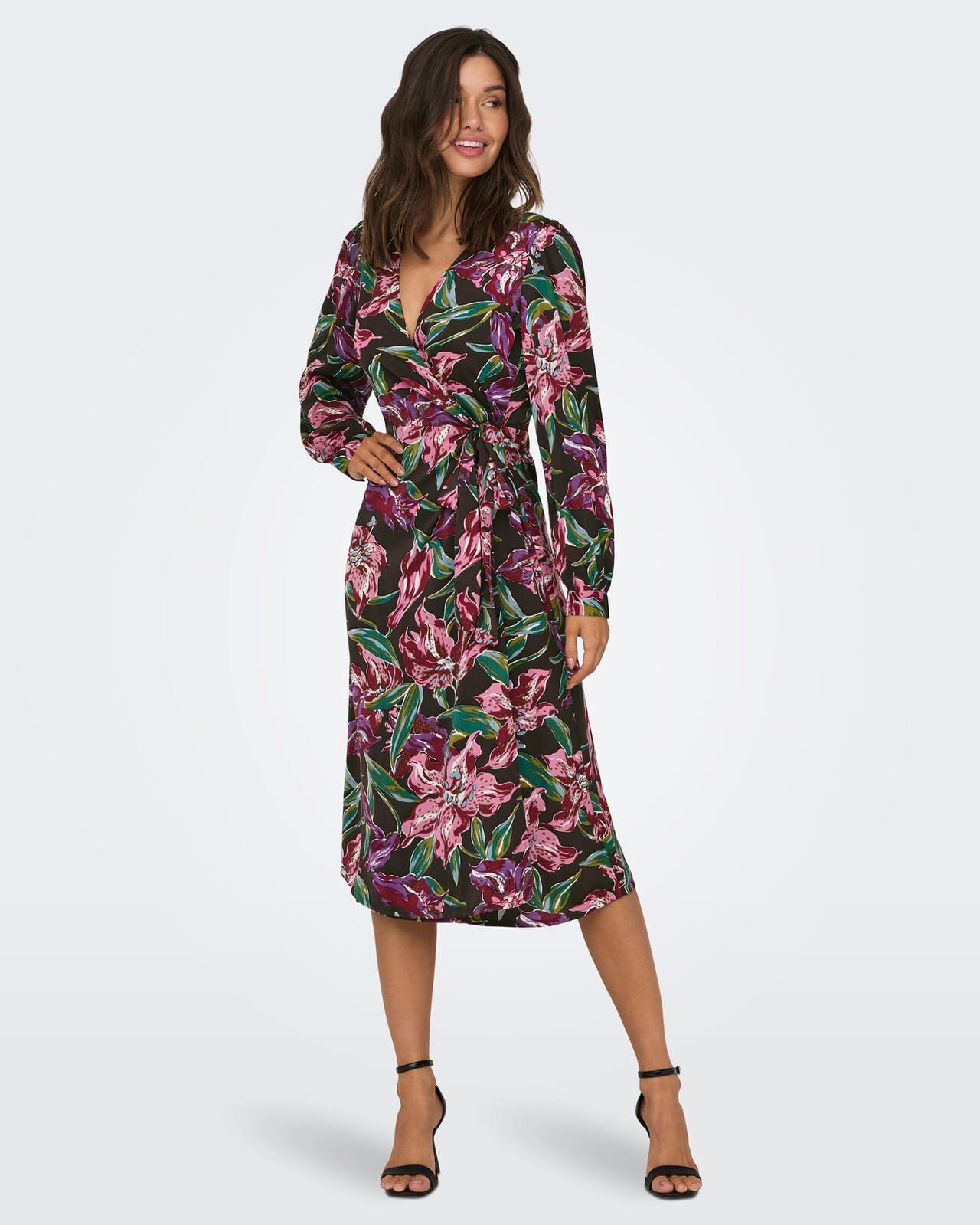 Jdy Jella L/S Flower Pullover KNT, zwart, M Jdy Jella L/S Flower Pullover KNT, zwart, M