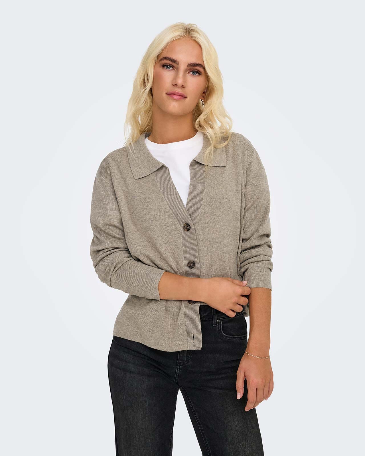 JDY - Jdytanja 2/4 V-Neck Cardigan Knt - 4926973 Cloud Dancer