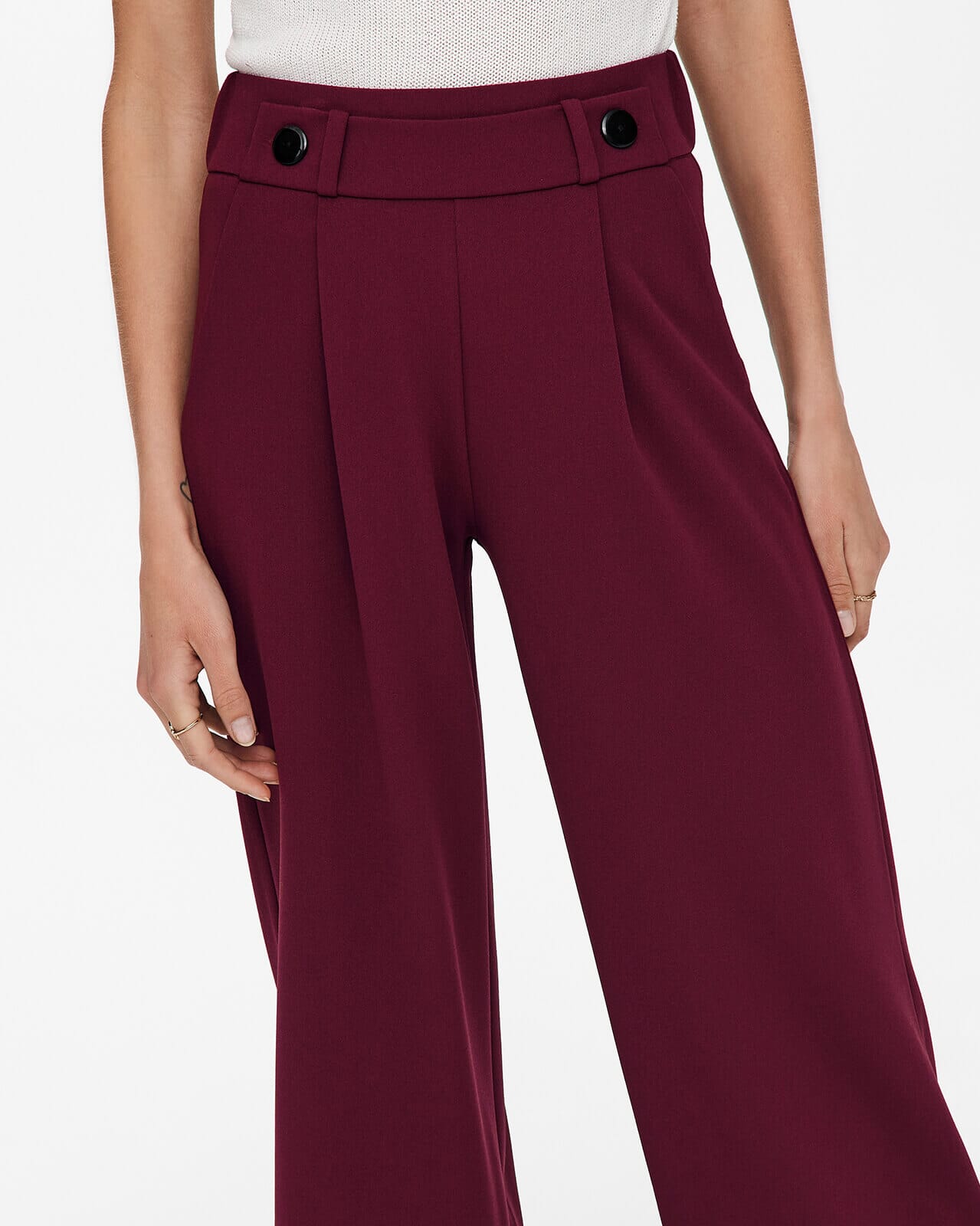 JDY Geggo Mia Long Check Pant Jrs Noos – Pantaloni Lunghi Donna A Quadri – Vita Elasticizzata E Gamba Larga – Marca Danese