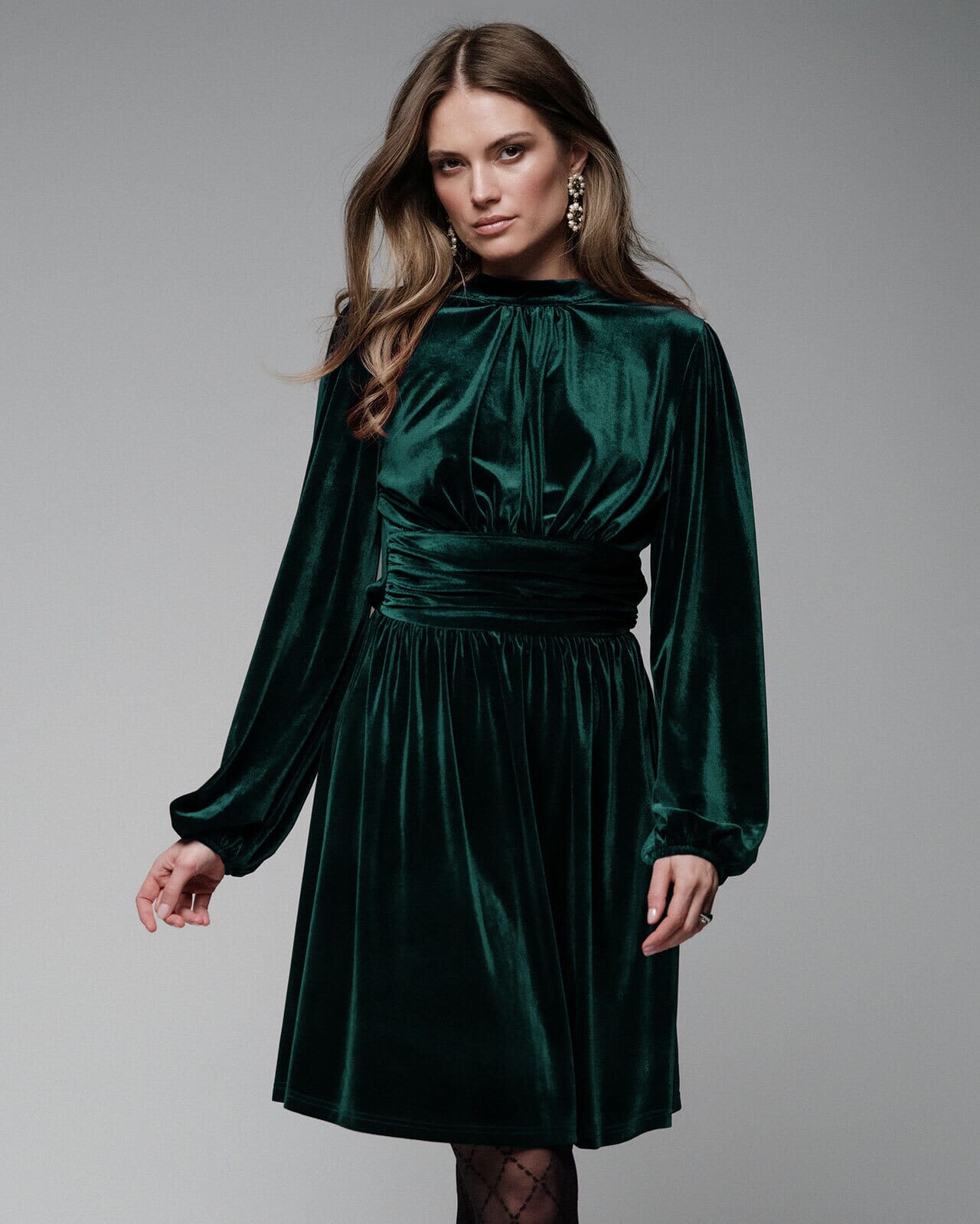 FLOYD Kjole Aliba Velour, XXS, FLOYD Kjole Grønn XXS