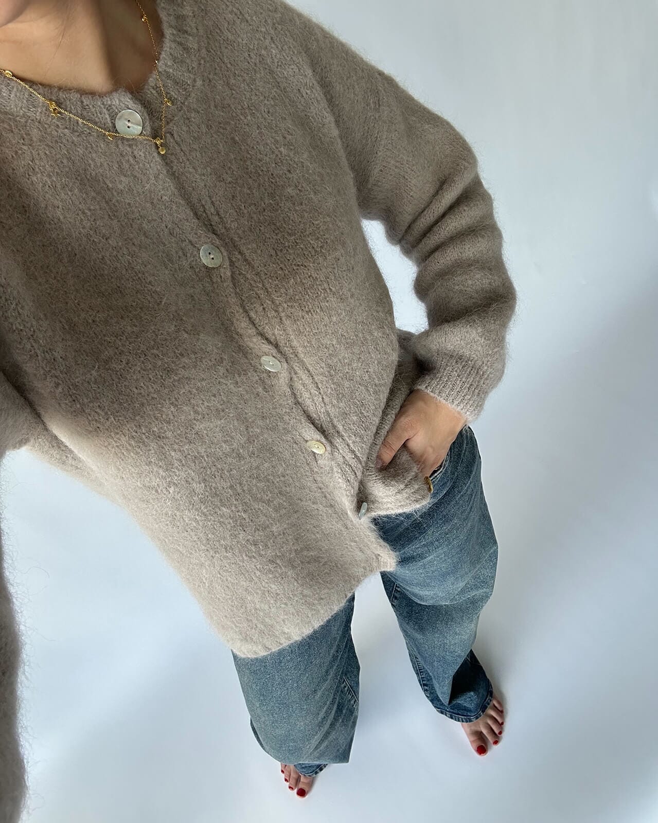 FLOYD Cardigan Lanita Ullmiks, S/M, FLOYD Cardigan Beige S/M