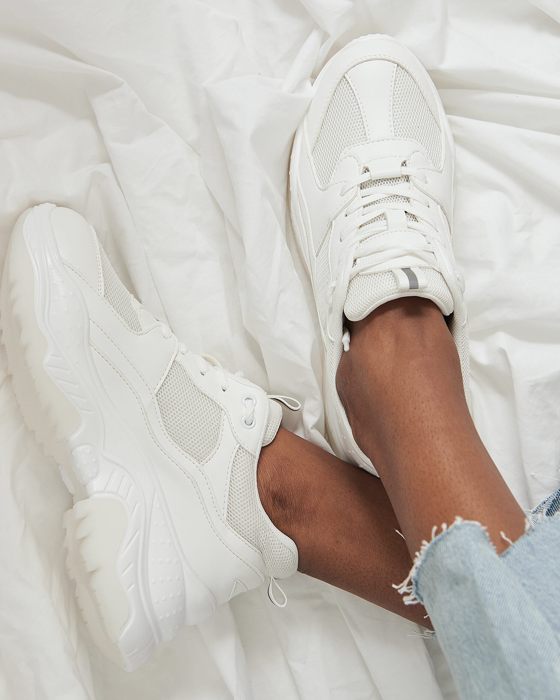NA KD Sneakers Chunky Mesh White Chunky joggesko FLOYD.no