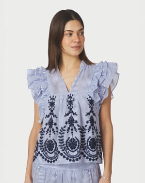 Topp Jayla Stripe Embroidery