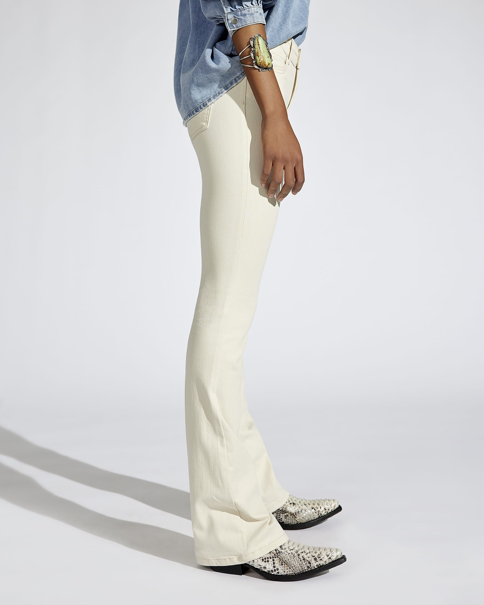 ONLY Jeans Blush Mid Flared - Ecru | jeans og bukser til dame