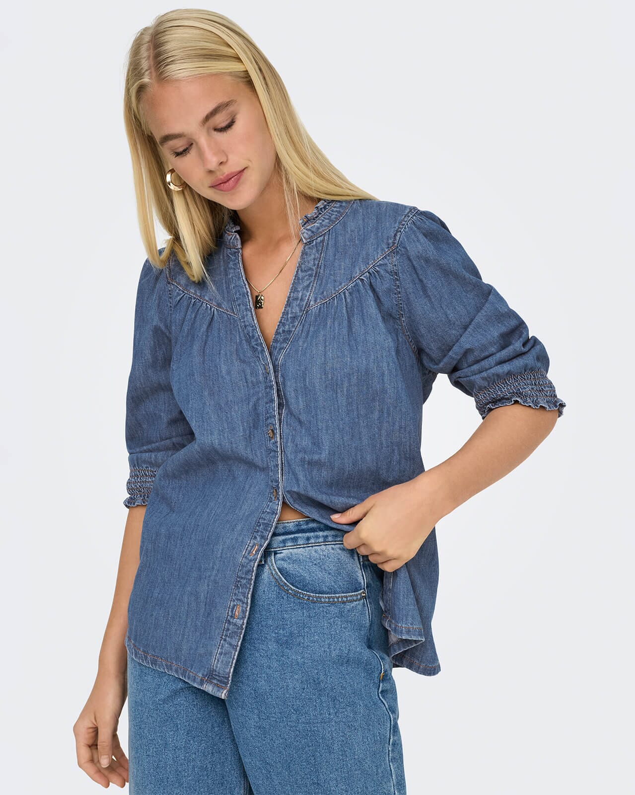 ONLY Denimskjorte Raya, XS, ONLY Skjorte Blå XS