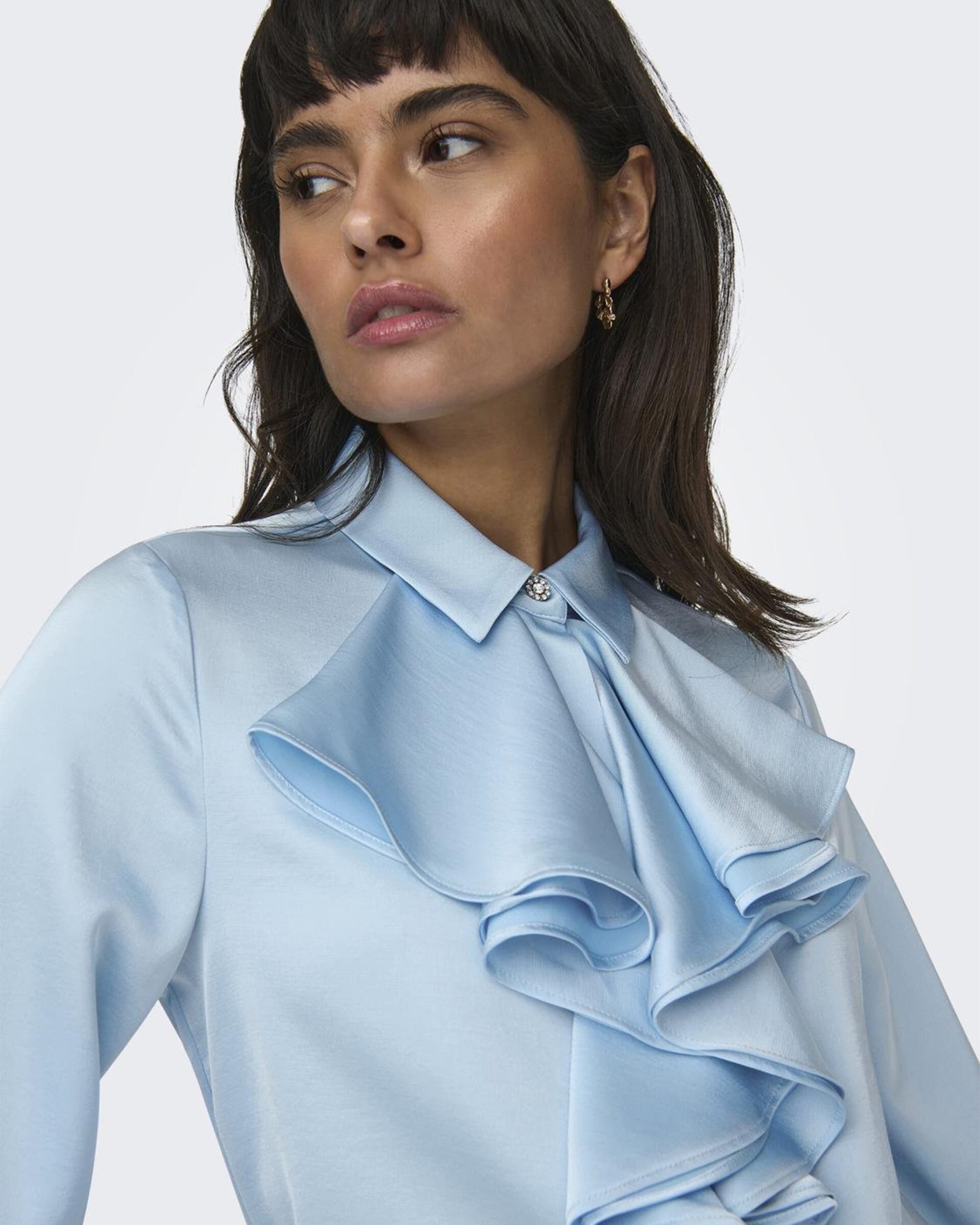 ONLY Skjorte Libi Marta Life LS Satin Clear Sky Skjorter og bluser