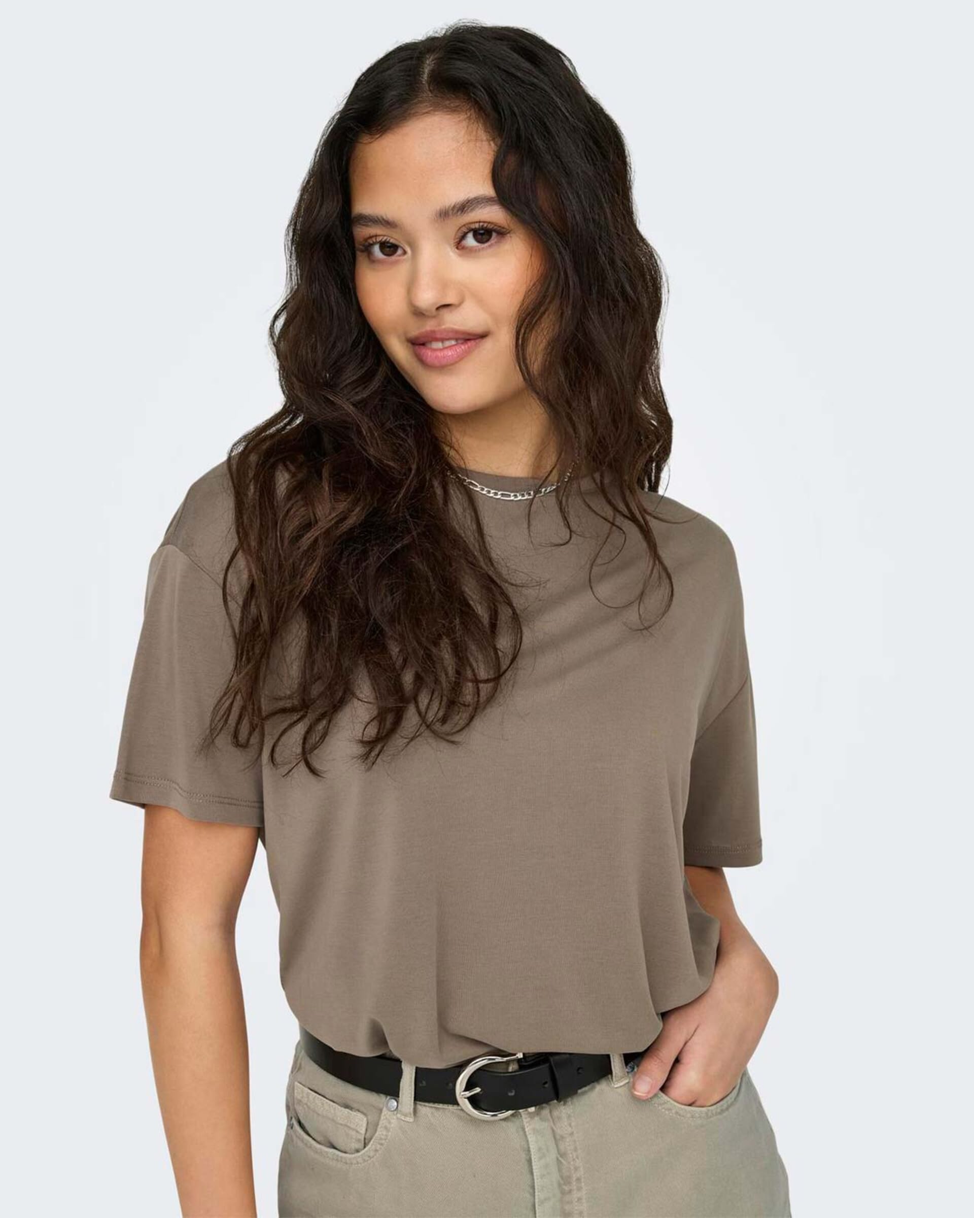 ONLY dam t-shirt ONLONLY - Walnut main image 1
