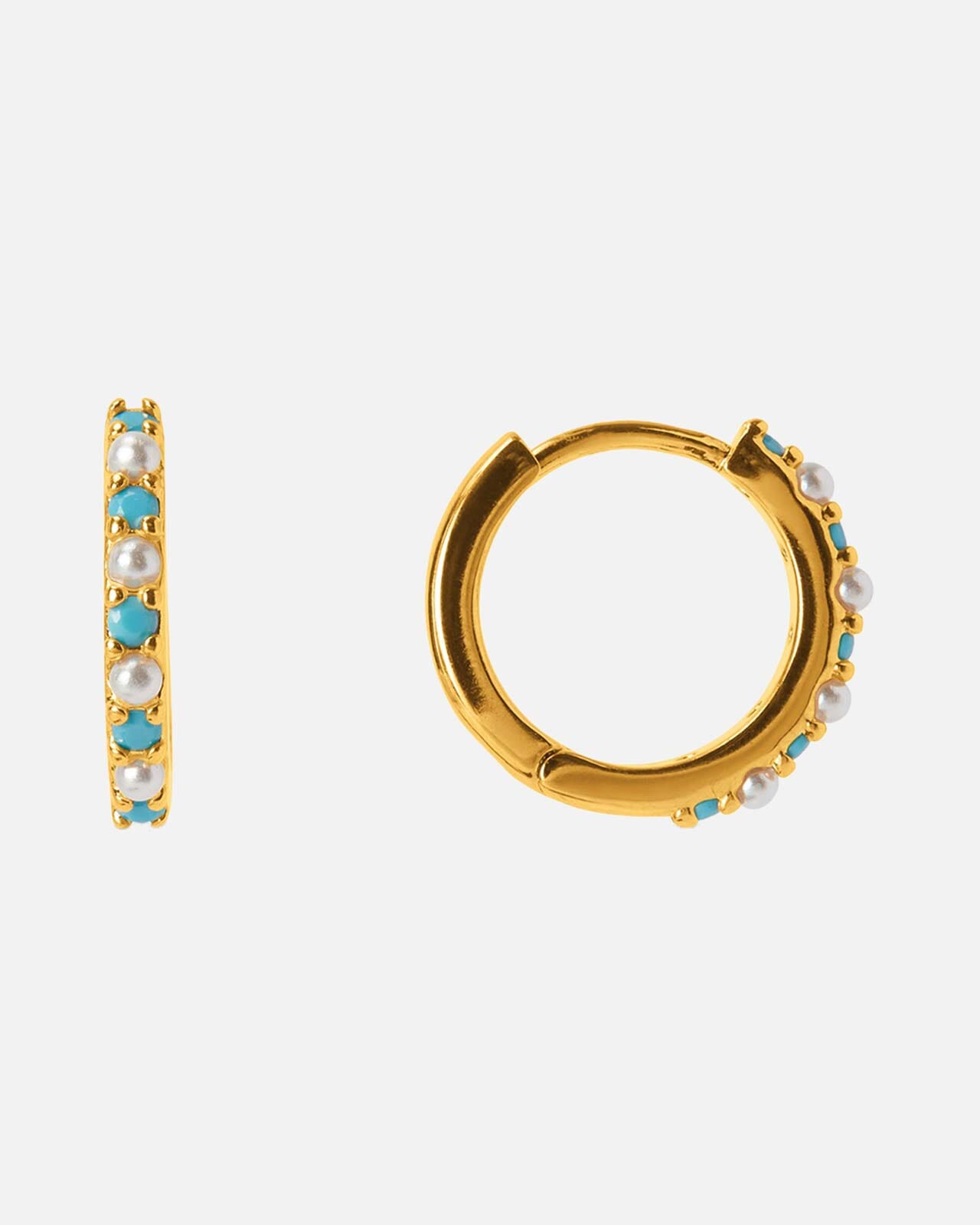 Øreringer Turquoise & Pearl