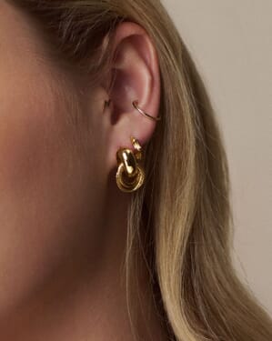 Øredobber Mini Textured Interlocking