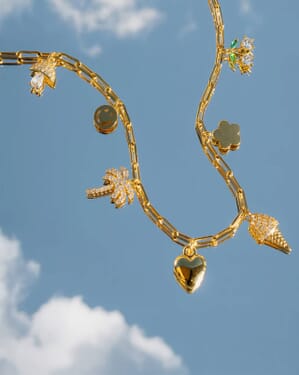Kjede Mixed Eclectic Pave Charm