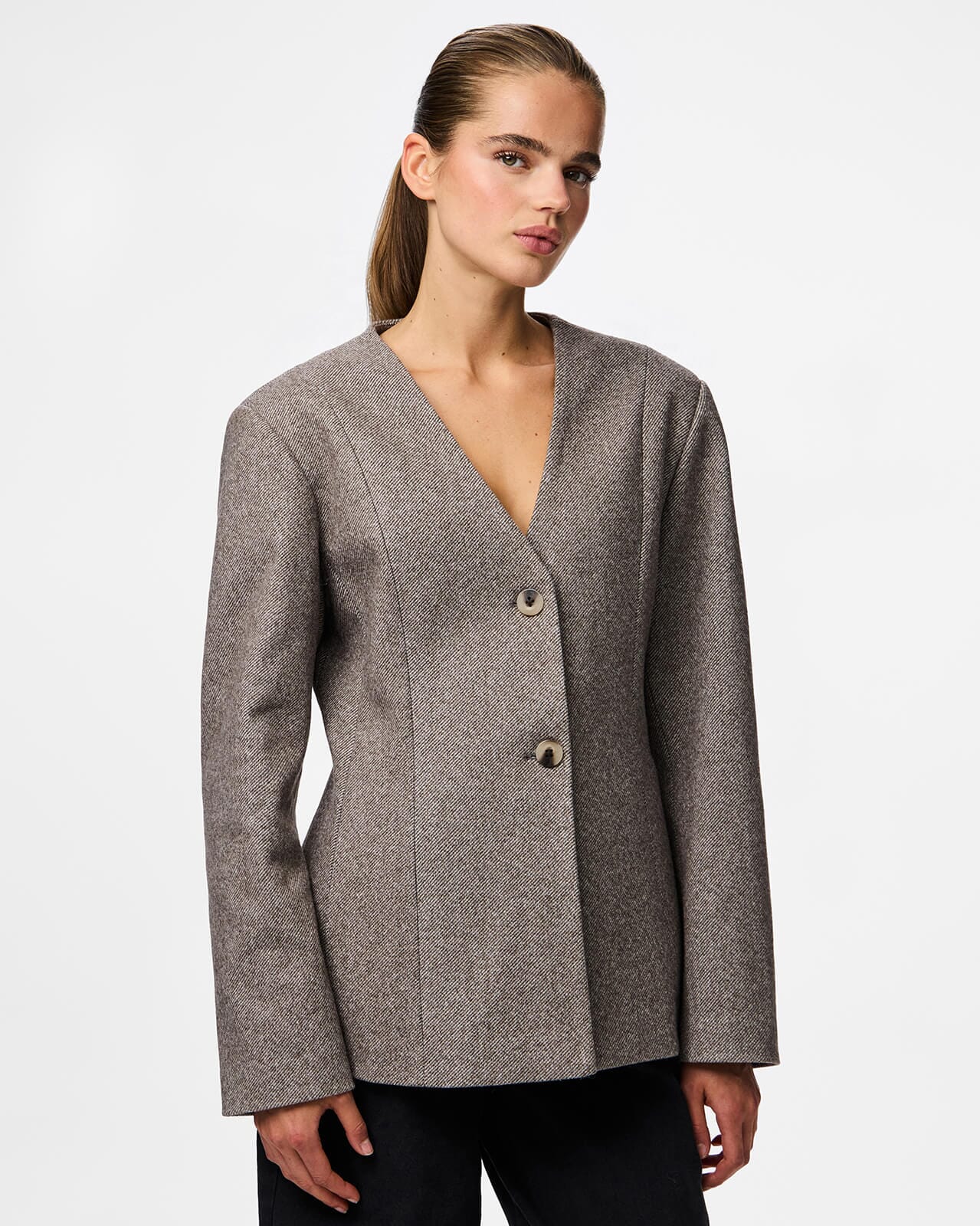 PIECES Blazer Riley, L, PIECES Blazer Brun L