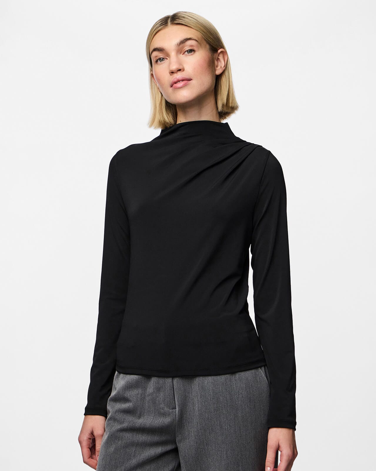 PIECES Topp Madison Draped, M, PIECES Topp Svart M