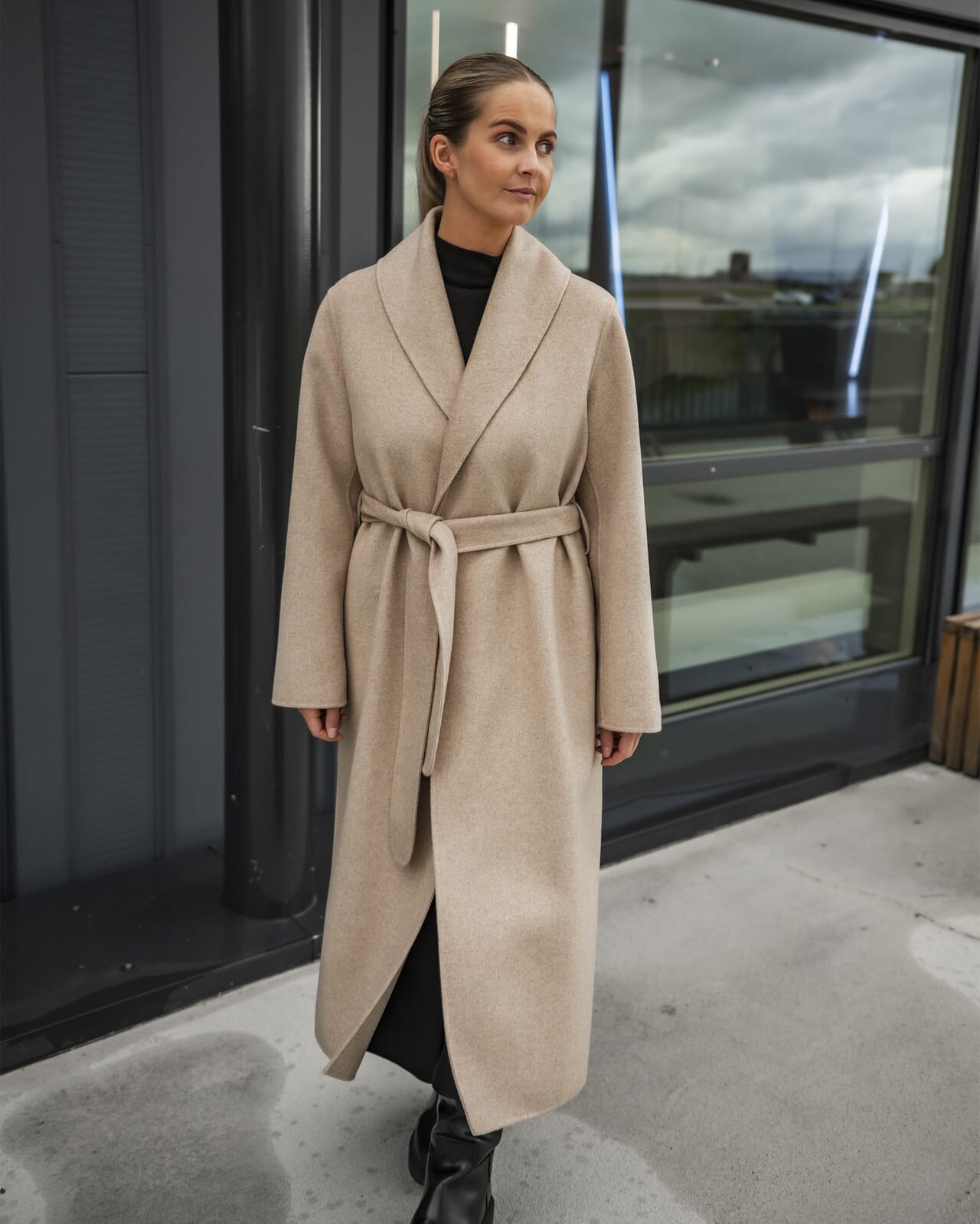 SELECTED FEMME Ullkåpe Sanna Handmade - Nomad Melange