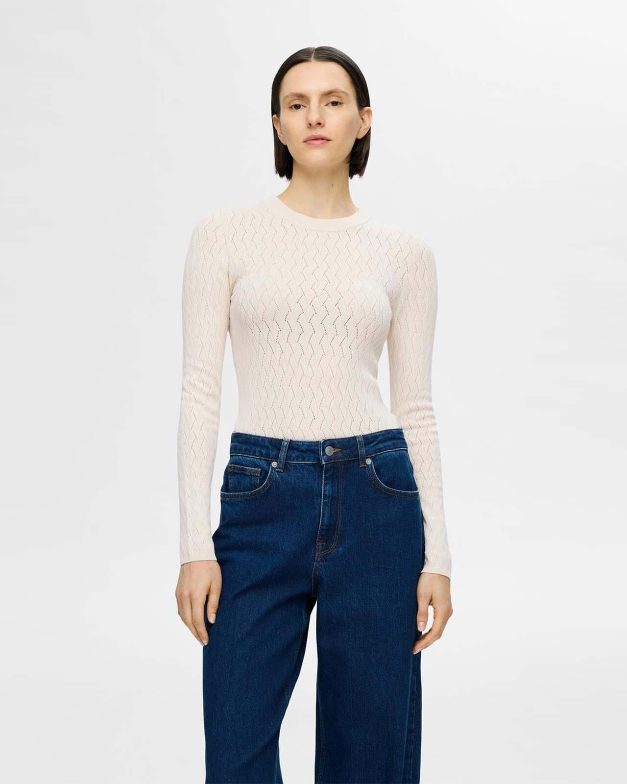 SELECTED FEMME Genser Cabala Pointelle, XL, SELECTED FEMME Genser Beige XL