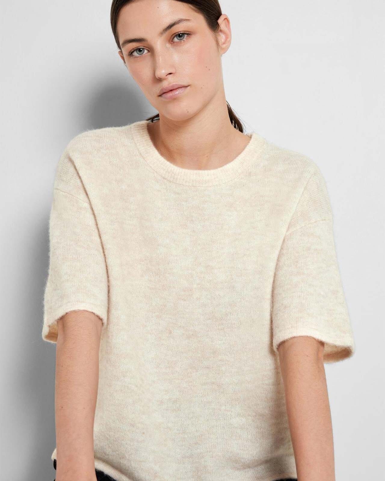 Maline-Liliana 2/4 Knit O-Neck - Birch Melange S