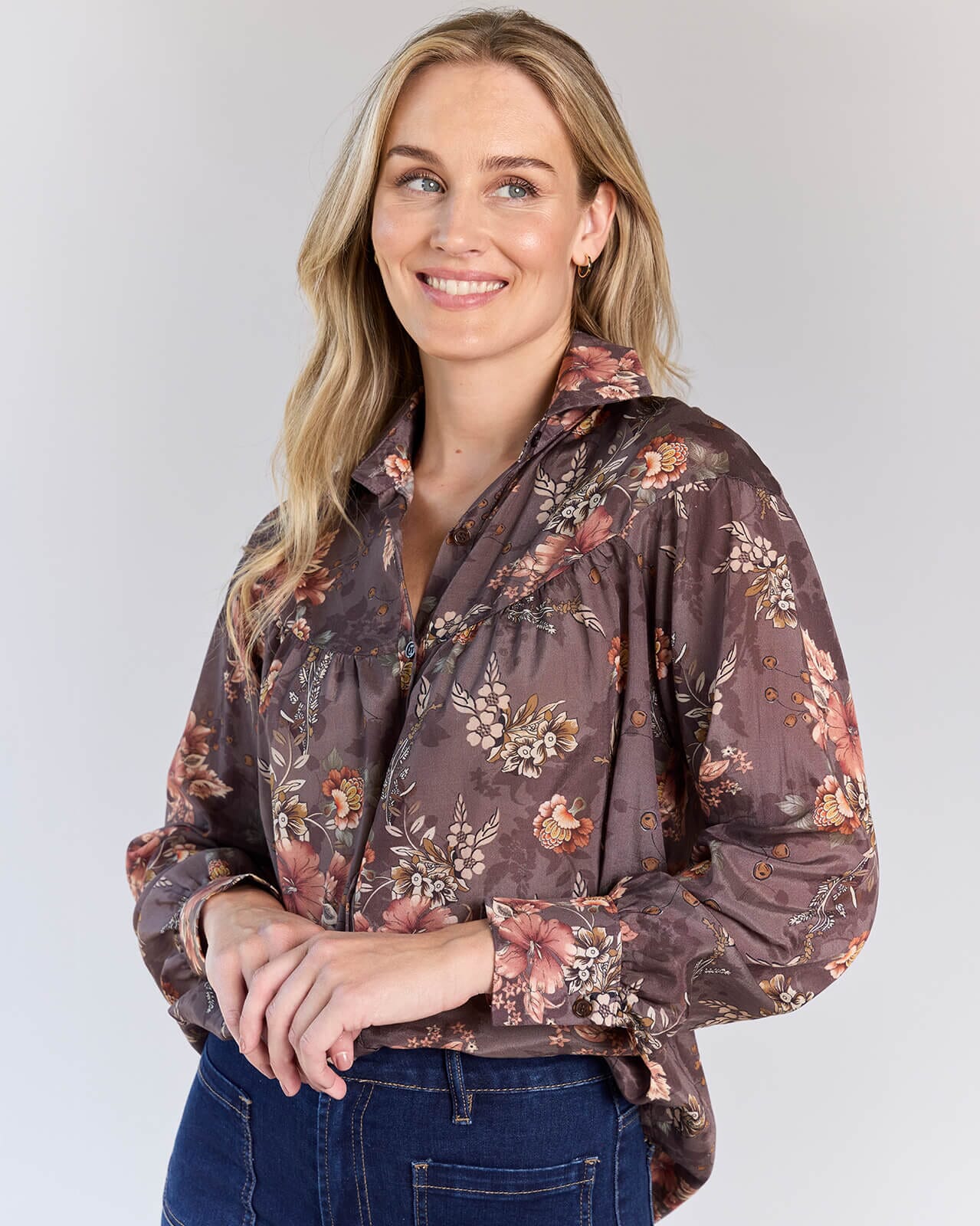 FLOYD Skjorte Aina Liri, L, FLOYD Skjorte Brun L