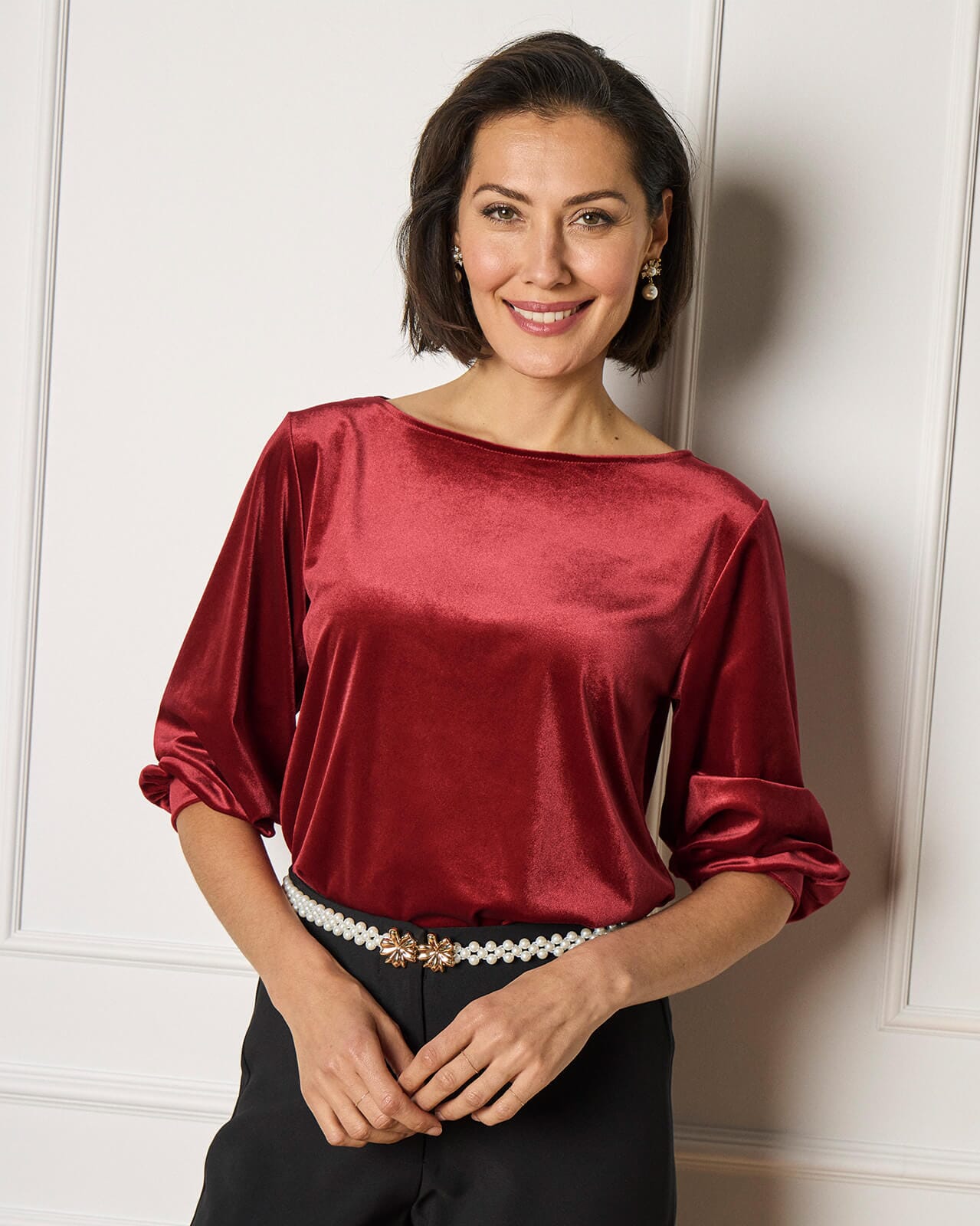 FLOYD Topp Anise Velvet, XS, FLOYD Topp Rød XS